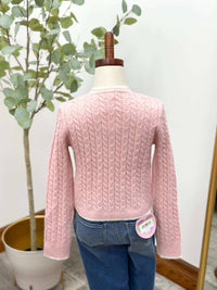 Heart & Arrow - Cropped Cable Knit Cardigan