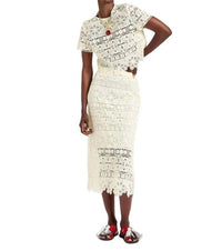 La Doublej - Lacey Macrame Pencil Skirt