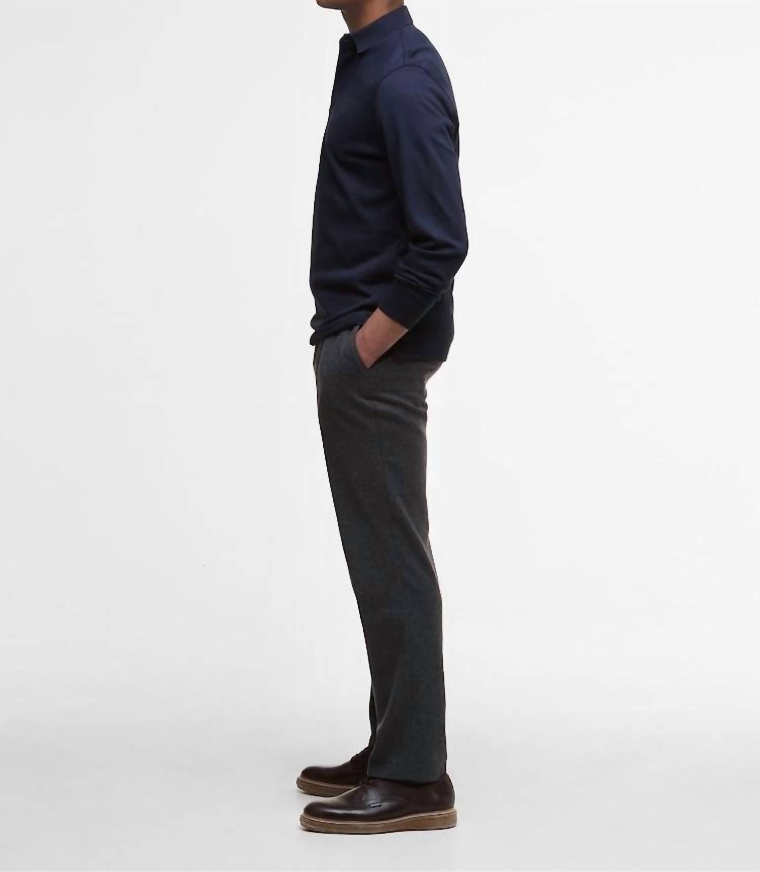 Barbour Men’s Long Sleeve Polo in blue - men's shirt - alternate view