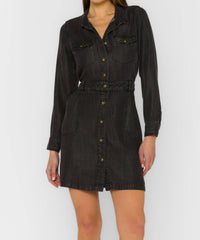 Velvet Heart Campbell Denim Mini Dress in lunar eclipse - women's dress