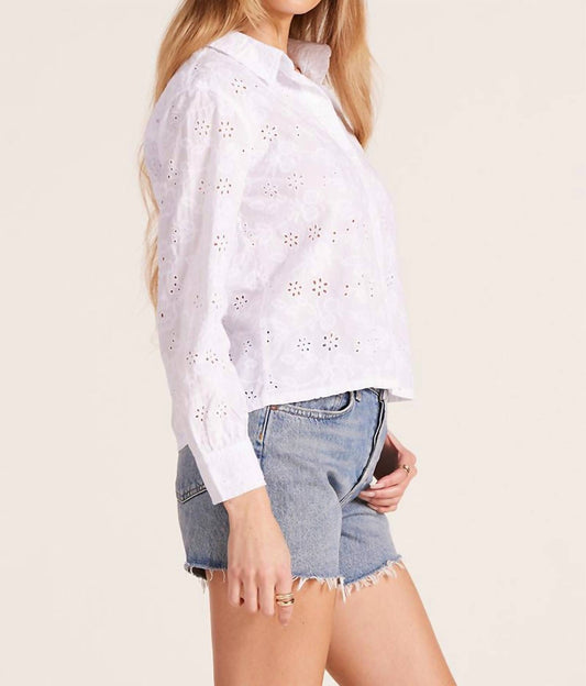 Bobi - Cropped Button Front Long Sleeve Top