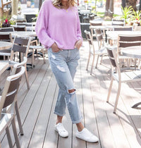Grace and Lace Boyfriend Slouchy Knit Sweater in orchid - women's sweater - view 6
