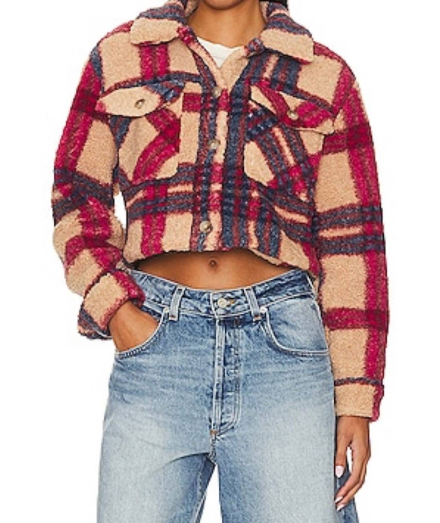 L*SPACE Big Sur Jacket in multicolor plaid - women's jacket