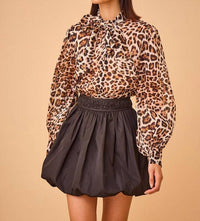 HUNTER BELL Angelina Mini Skirt in onyx - women's skirt - detail view