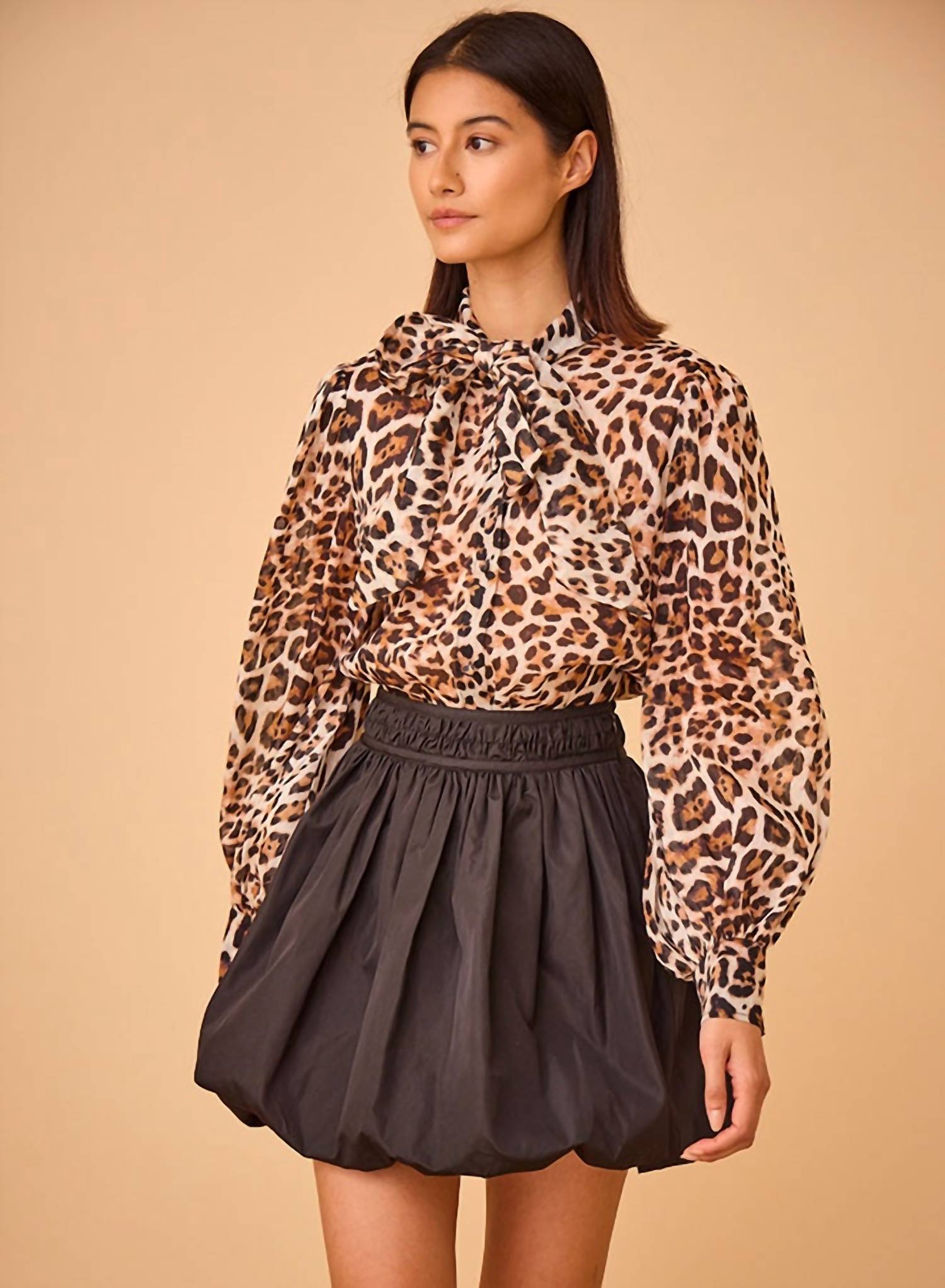 HUNTER BELL Angelina Mini Skirt in onyx - women's skirt - alternate view