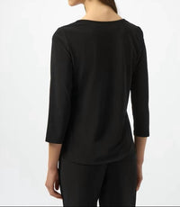 Joseph Ribkoff Chic V-neck Pullover in black silver 1 - women's blouse - detail view