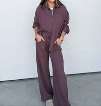 Trend:Notes - Textured Shirt And Pant Set