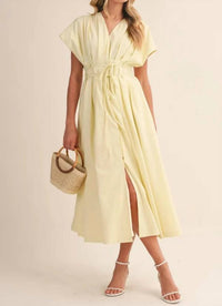 Mint Exclusives - Short Sleeve Pleated Midi Dress