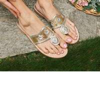 Jack Rogers Women's Original Jacks Metallic Nappa Flat Sandal in platinum silver - women's sandal - alternate view
