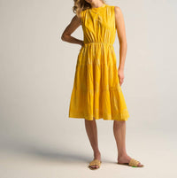 Guadalupe Design Aluna Midi Dress in yellow - women's dress - alternate view