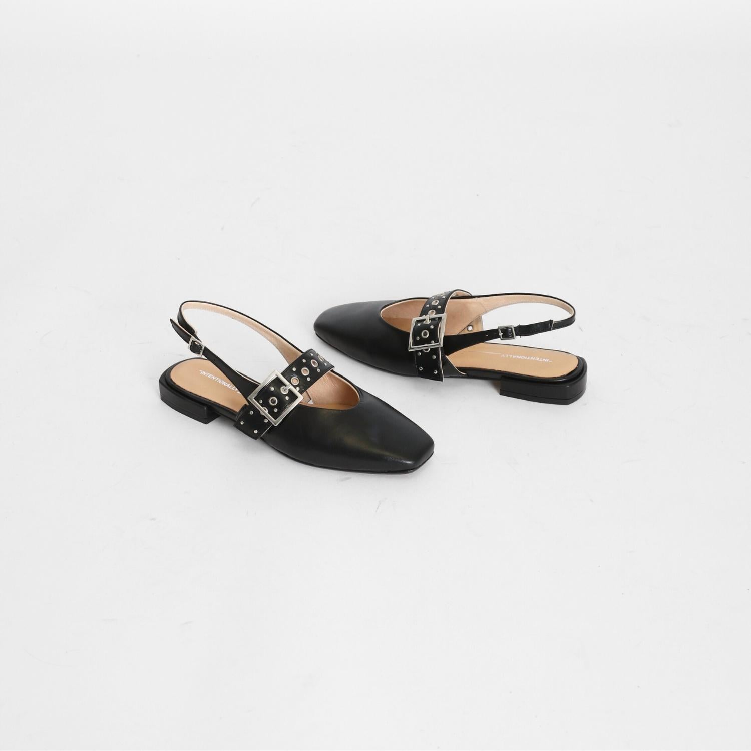 INTENTIONALLY BLANK Women's Pearl Slingback Ballet Flats in black - women's flats - alternate view