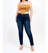 Grace In La - Basic Soft Denim Mid-Rise Skinny Jeans
