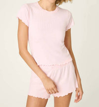 Pj Salvage - Luxe Leopard Dreams Ballet Pink Short Sleeve Top