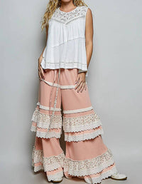 Pol - Sleeveless Crochet Detail Top