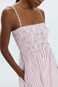 PISTOLA Bianca Dress in red white stripe - women's dress - detail view