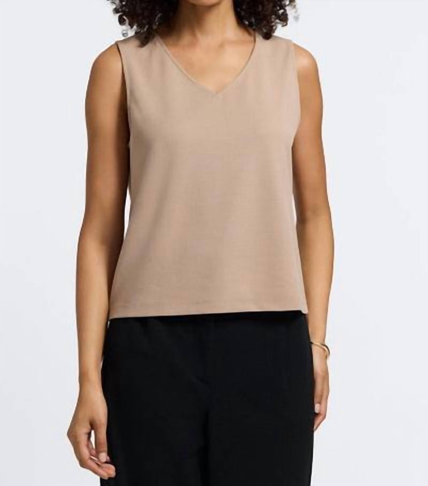 Foxcroft - Callie Knit Crepe Reversible Sleeveless Tank Top