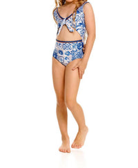 Agua Bendita - Girl's Illana Azure One Piece