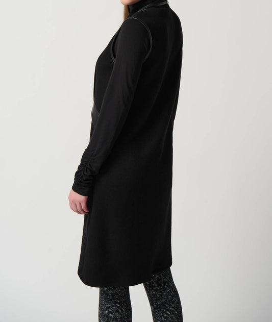 FAUX LEATHER TRIM VEST