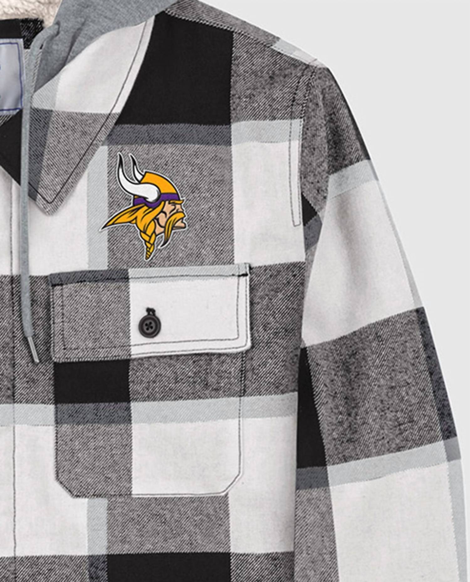 Starter - Men's Minnesota Vikings The Big Joe Sherpa Lined Plaid Jacket