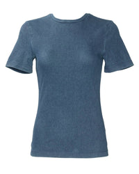 Tibi Stretch Denim Baby Tee in classic wash - women's t-shirt - view 5