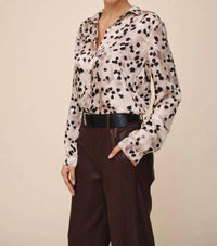 Bella Dahl Silky Button Down Shirt in winter shadow - women's shirt - alternate view