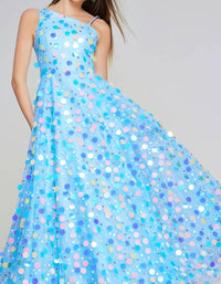Jovani - Polka Dot Tulle Gown