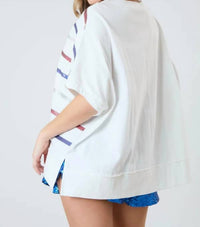 Peach Love - Scarlett Stripe Sequin Top