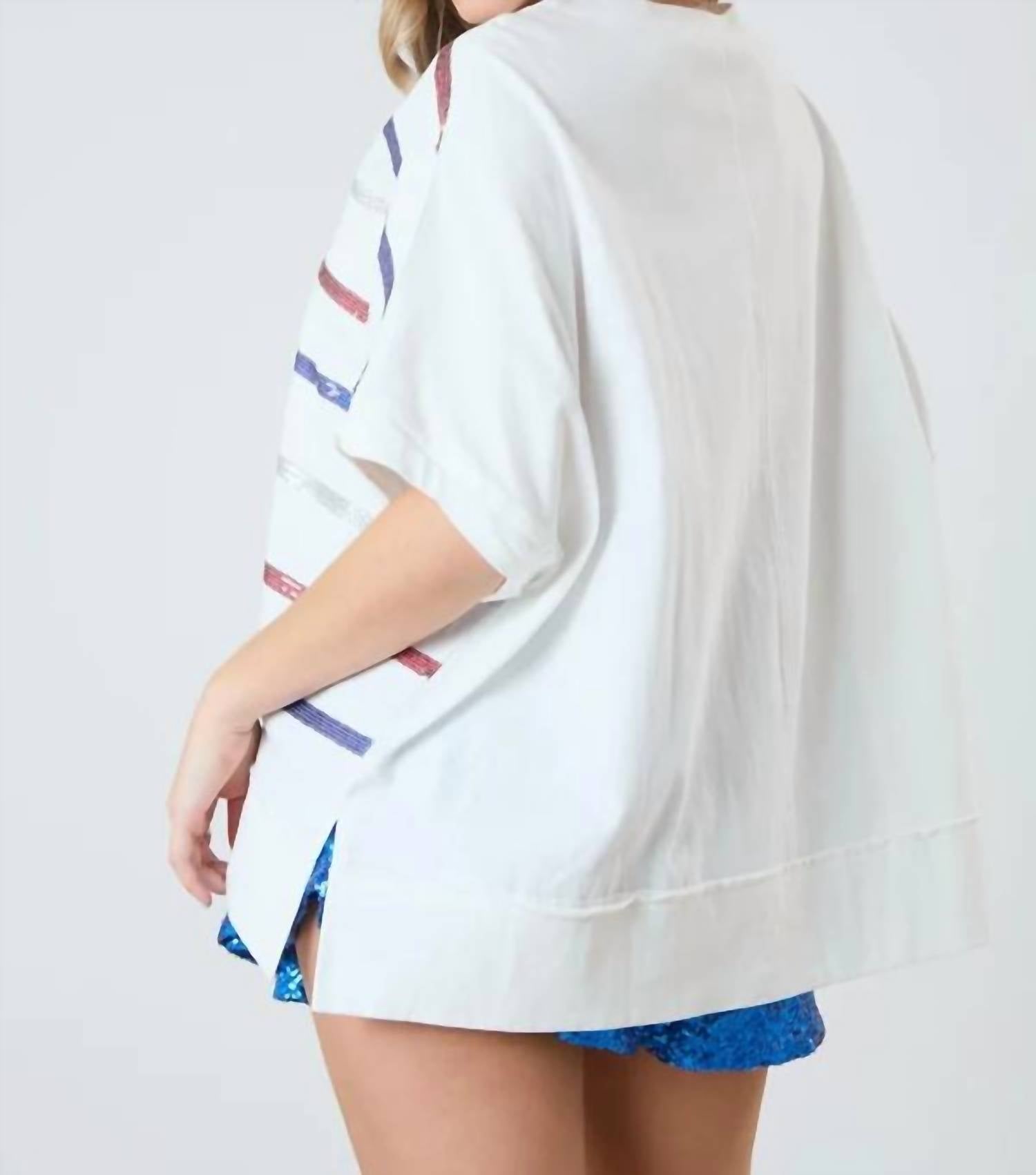 Peach Love - Scarlett Stripe Sequin Top