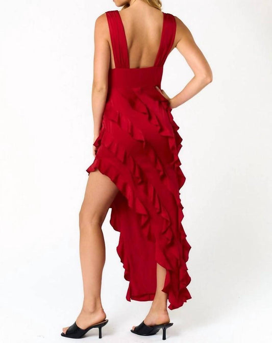 Blue Blush - Ruffle Corset Maxi Dress