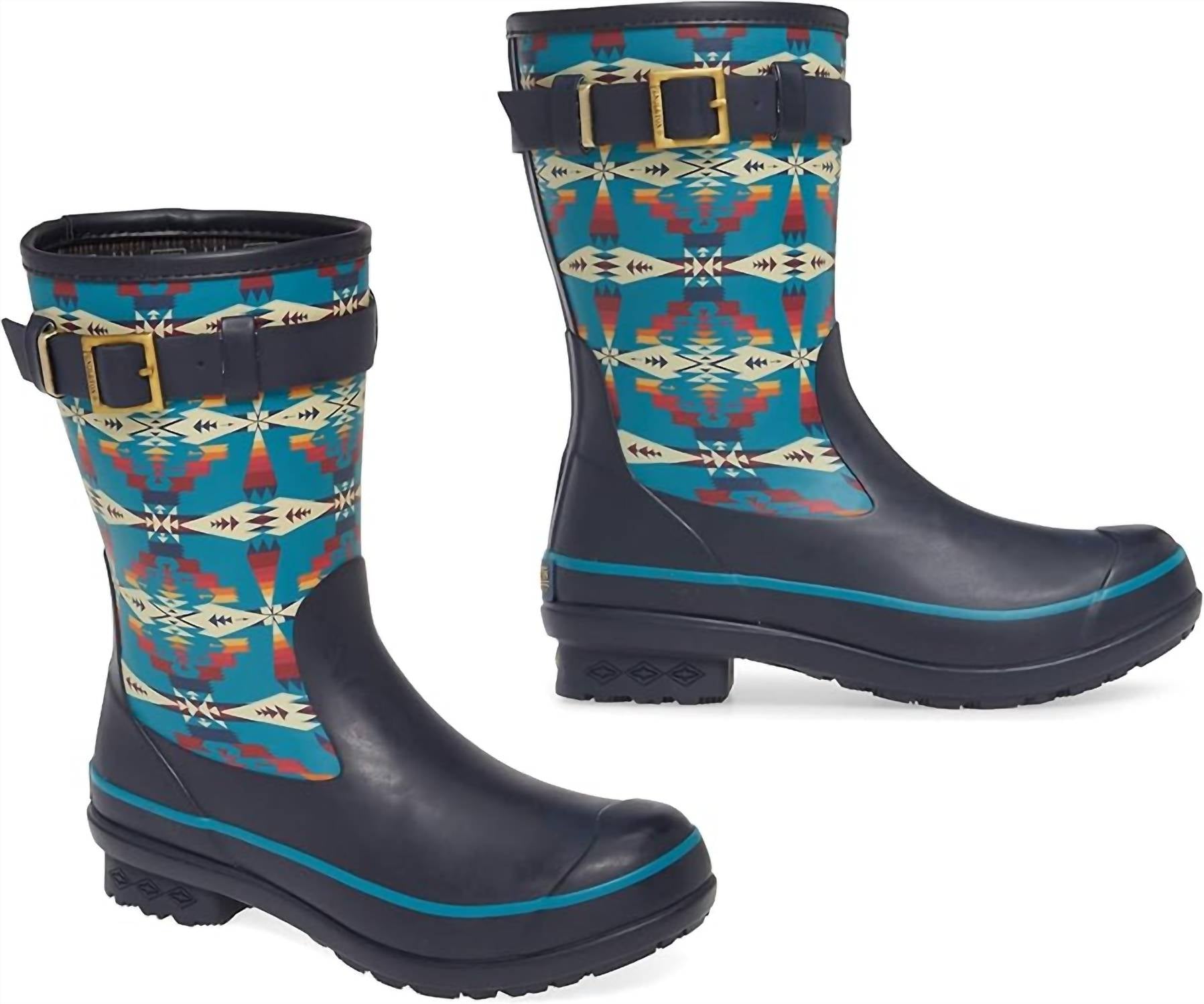 PENDLETON Women's Heritage Tucson Rain Boots in blue - women's shoe - detail view