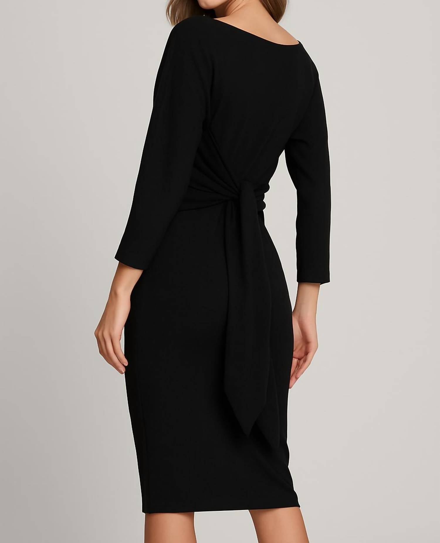 Mable - Slimming Waist Tie Sweater Dress