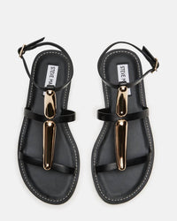 STEVE MADDEN Women's Alma Strappy Sandals in black leather - women's sandal - alternate view