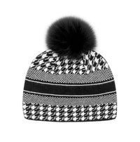 Mitchie'S Matchings - Women's Houndstooth Fox Pom Hat