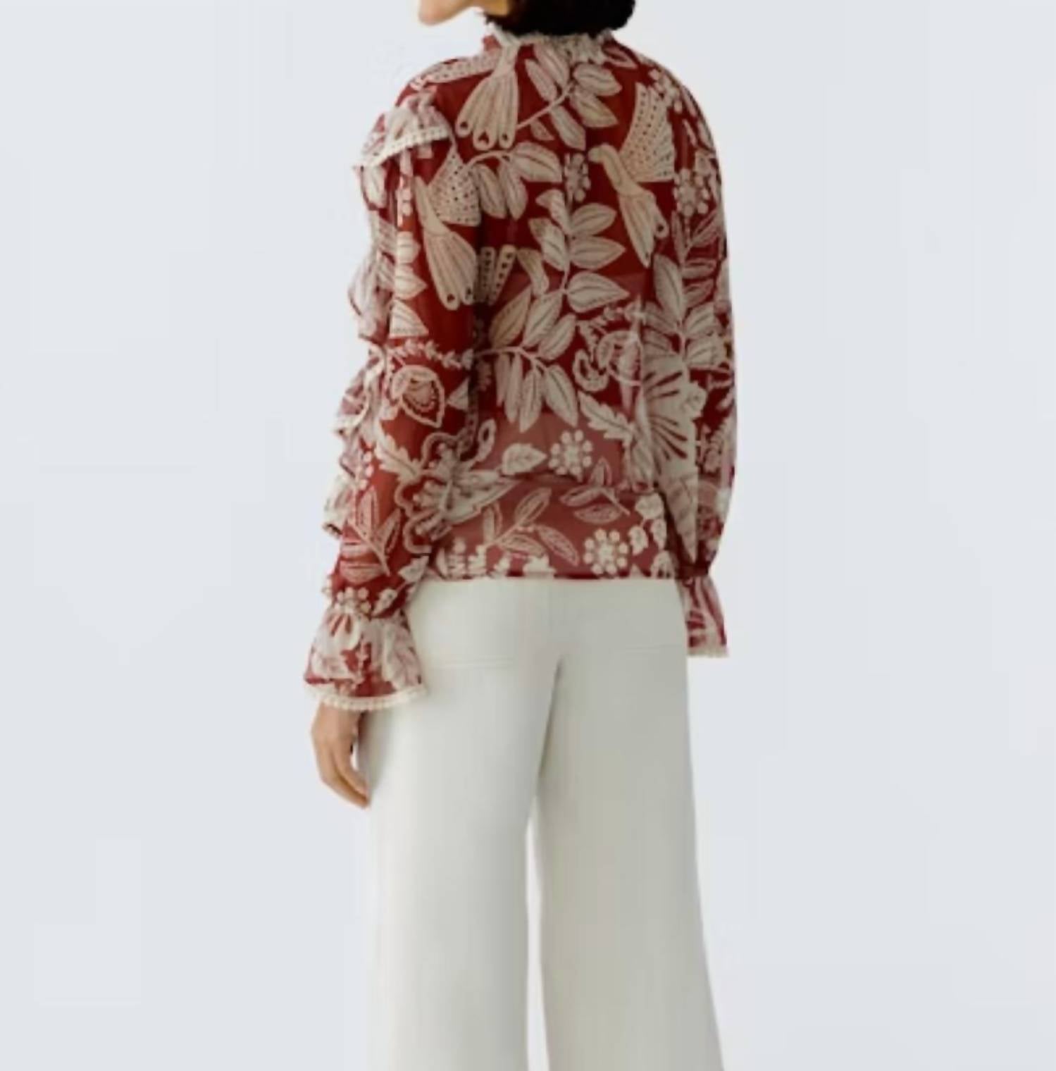 Oui - Ruffle Print Blouse