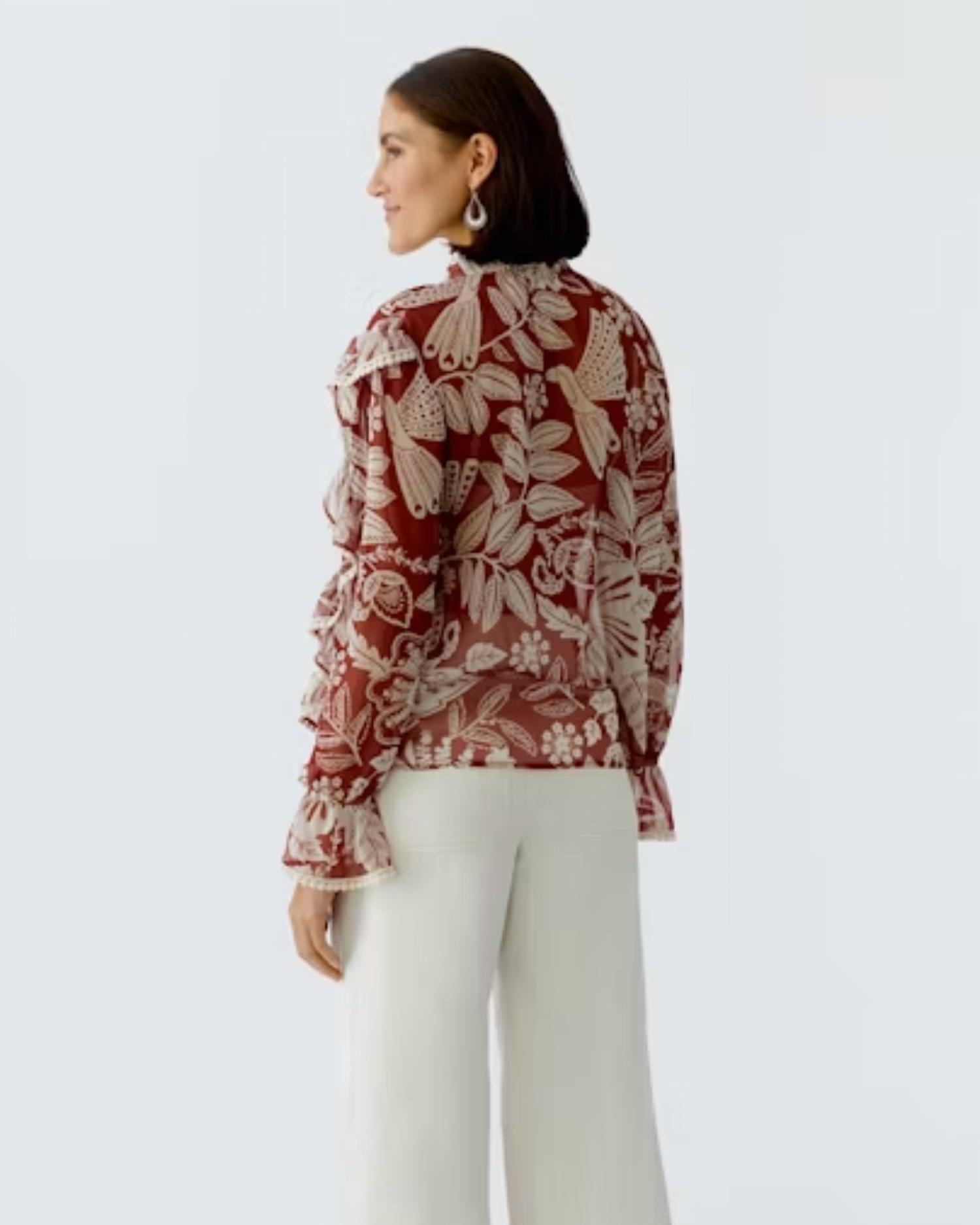Oui - Ruffle Print Blouse
