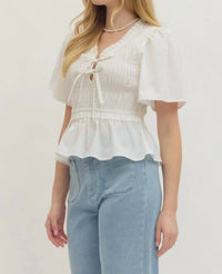 Entro - Smocked Tie Top