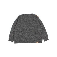 Búho Girls' Fine Knit Sweater in antracite - kids' sweater