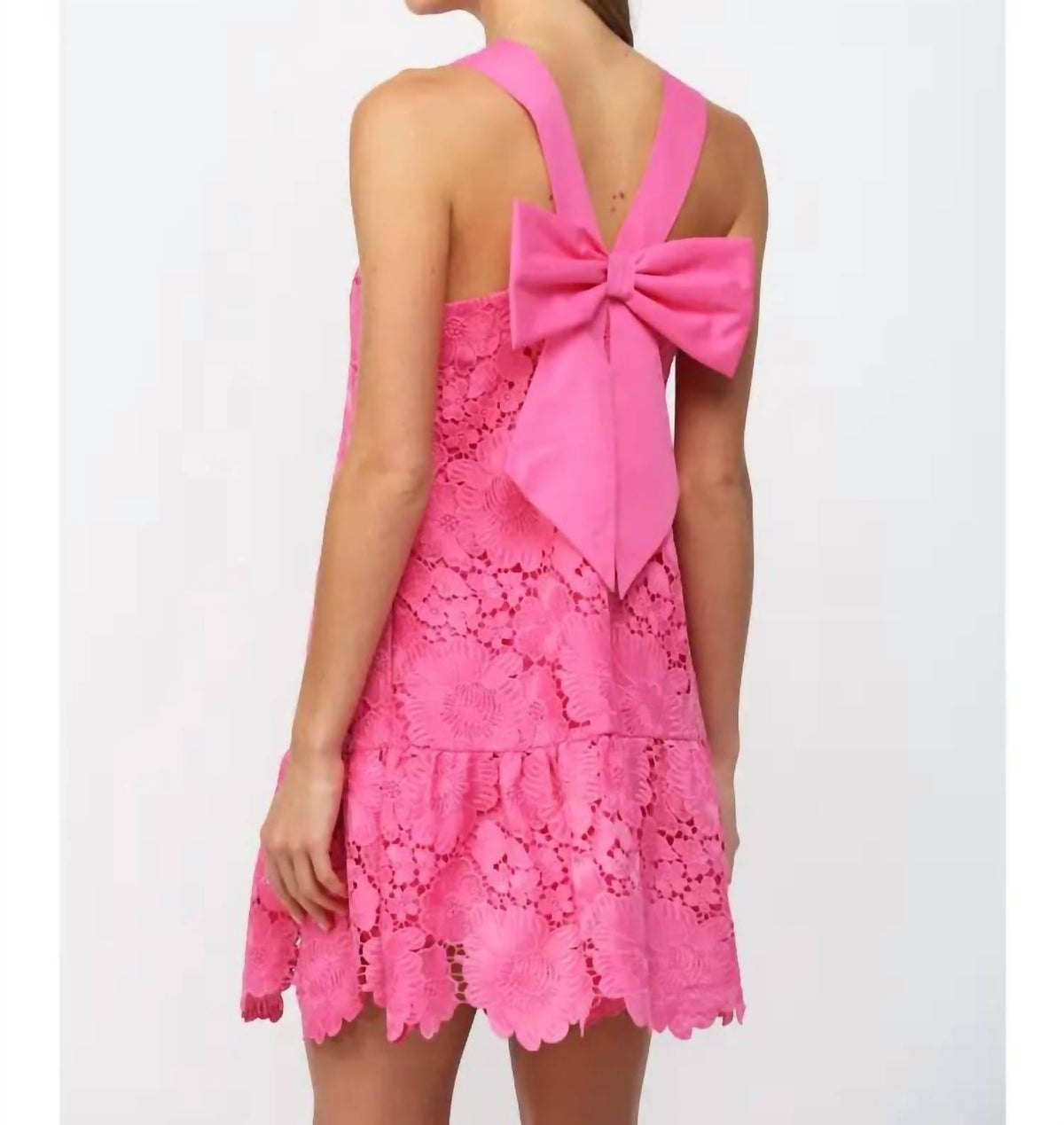 Fate - Floral Eyelet Bow Mini Dress