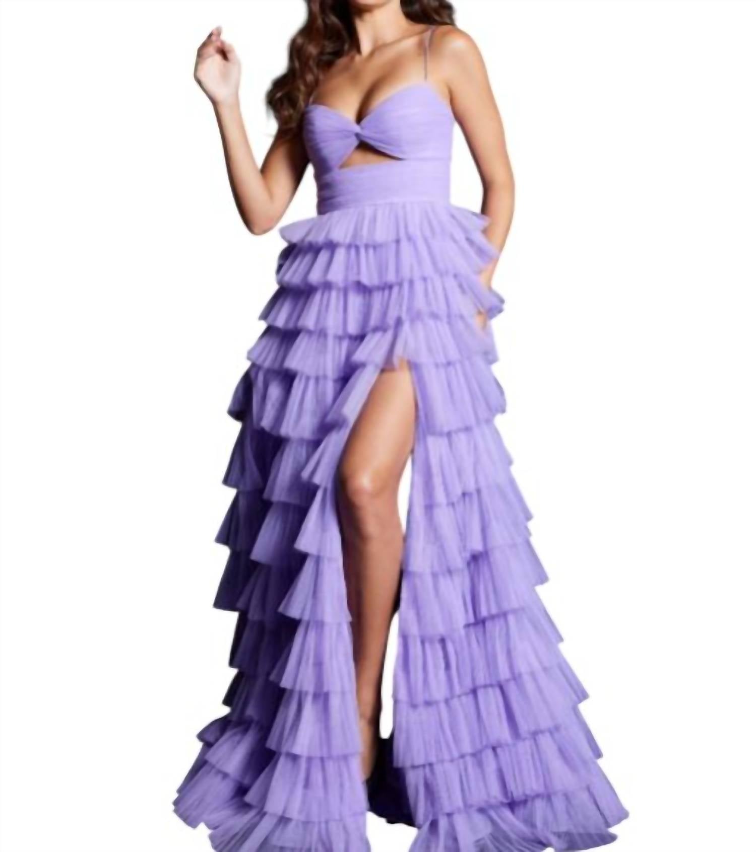 Jovani - Ruffled Tulle Prom Dress