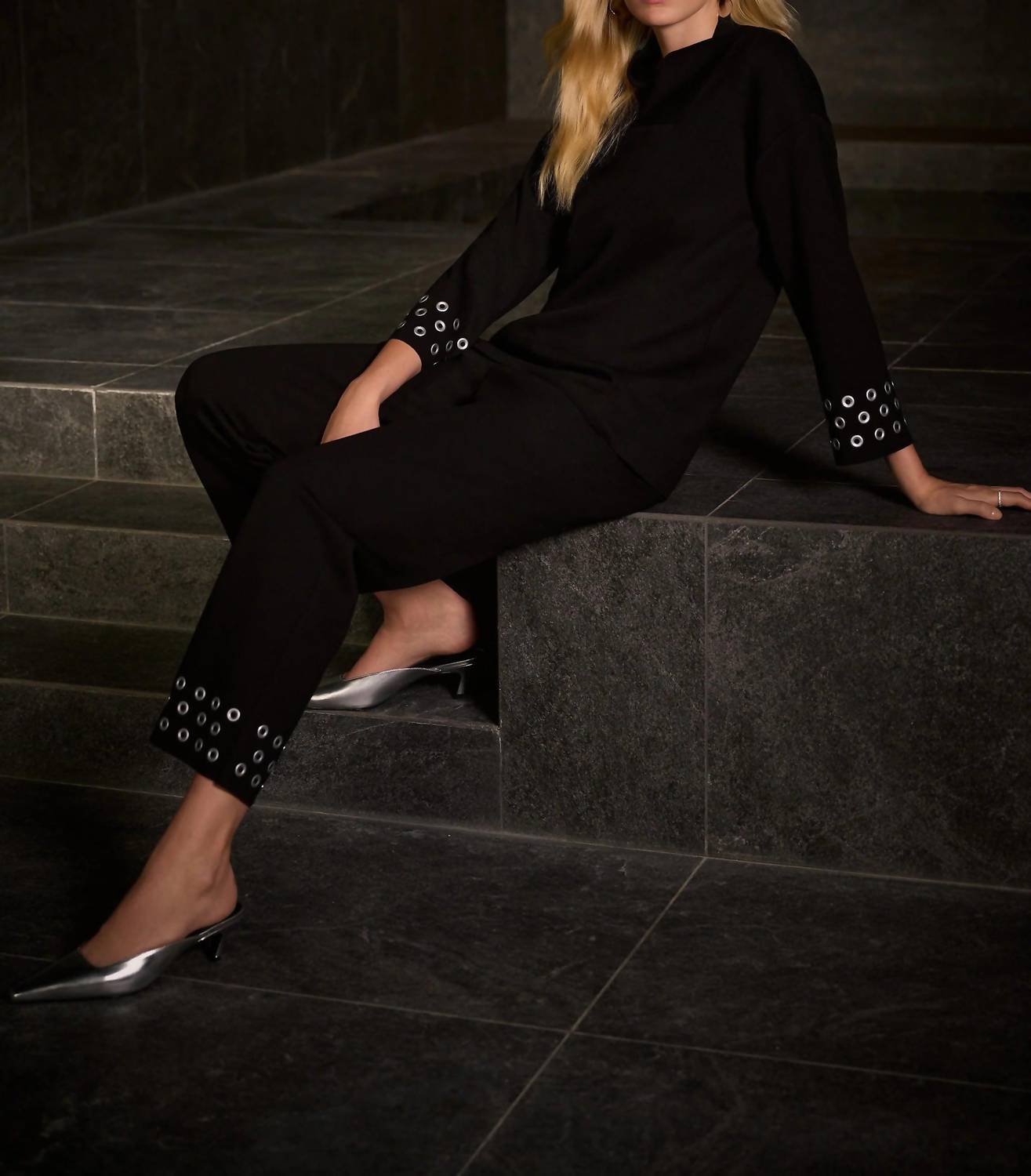Joseph Ribkoff - Grommet Detail 3/4 Sleeve Top