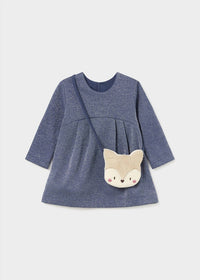 Mayoral - Kid's Long Sleeve Shimmer Dress With Bag
