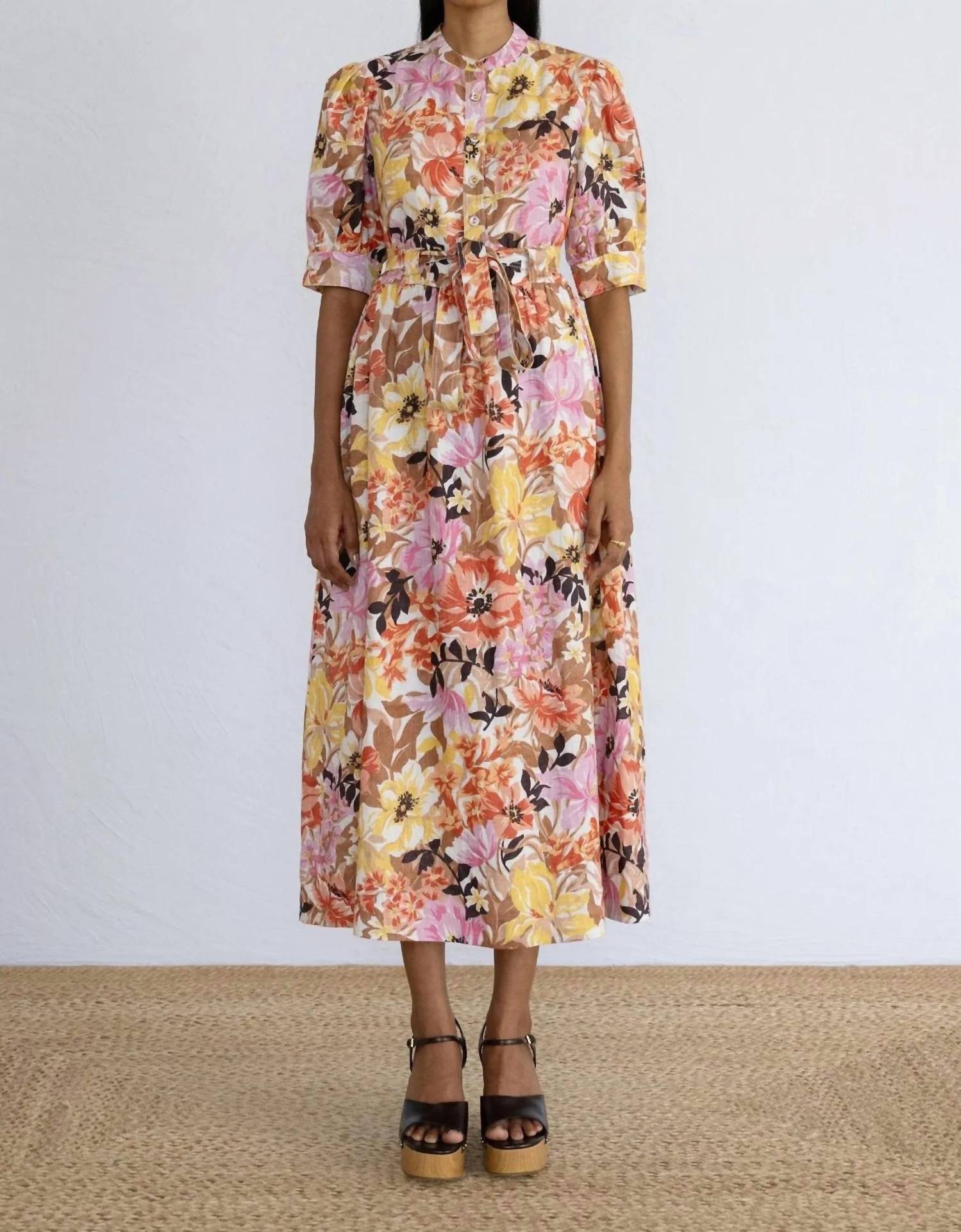 BANJANAN Daffodil Dress in bouquet antique - women's dress - view 4