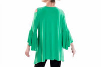 Ic Collection - Open Shoulder Zipper Front Tunic