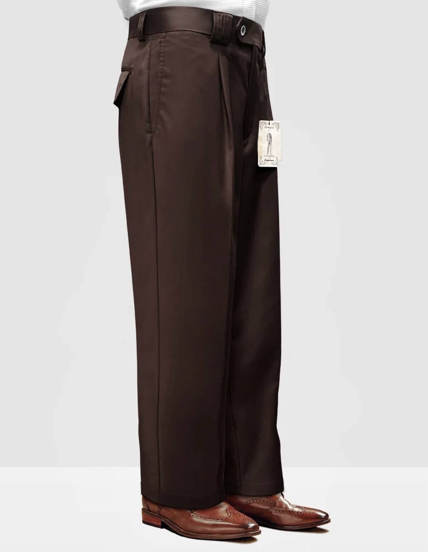 Statement Suits - Men’s Solid Color Wide Leg Dress Pants