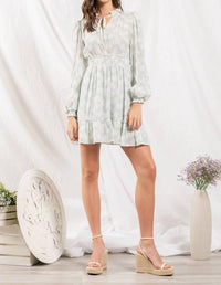 Blu Pepper - Empire Waist Long Sleeve Mini Dress