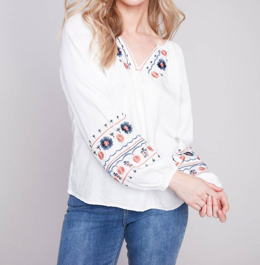 Charlie B - Bayview Embroidered Blouse