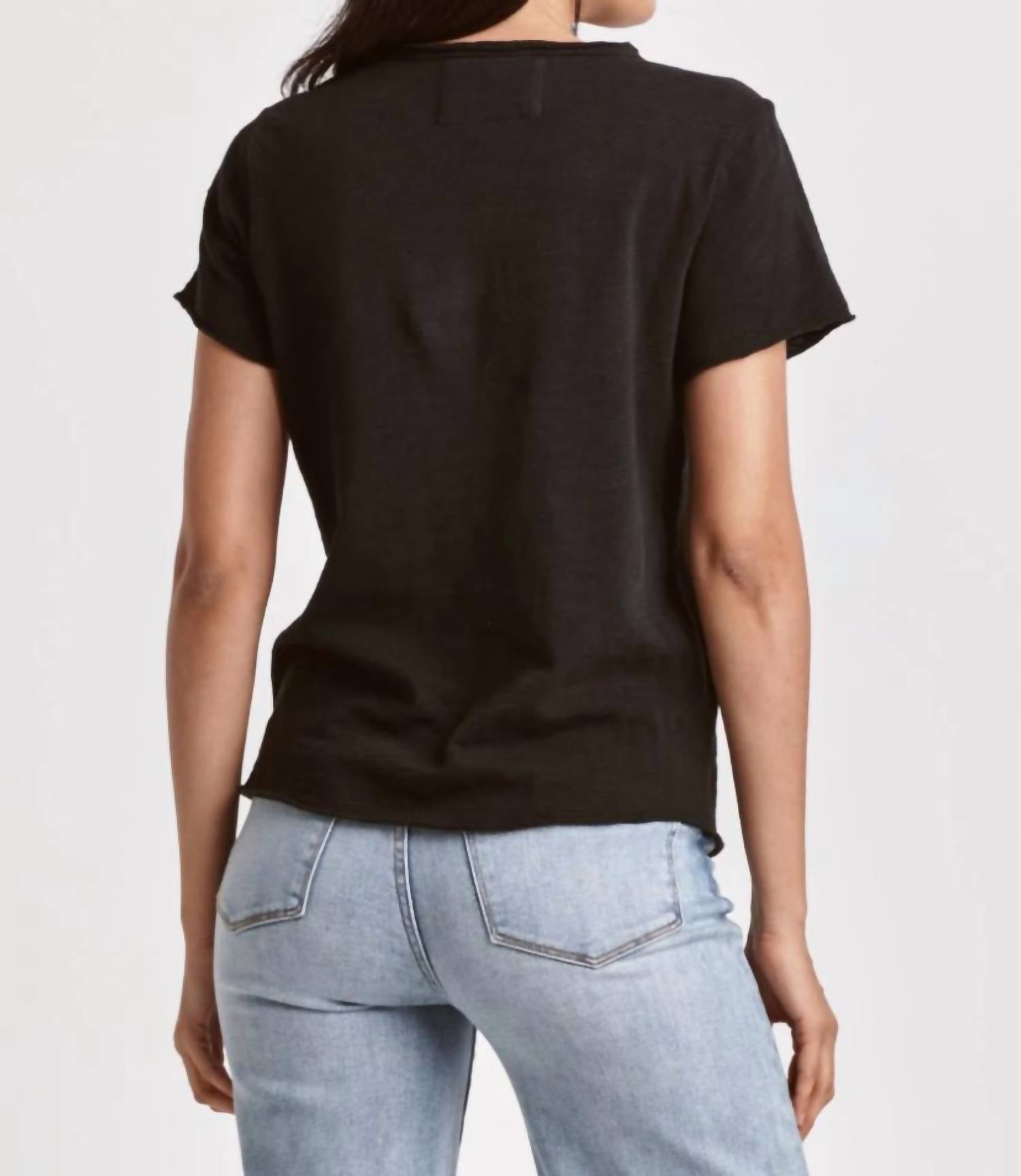 DEAR JOHN DENIM Decker Jersey Short Sleeve Tee in black - women's t-shirt - alternate view