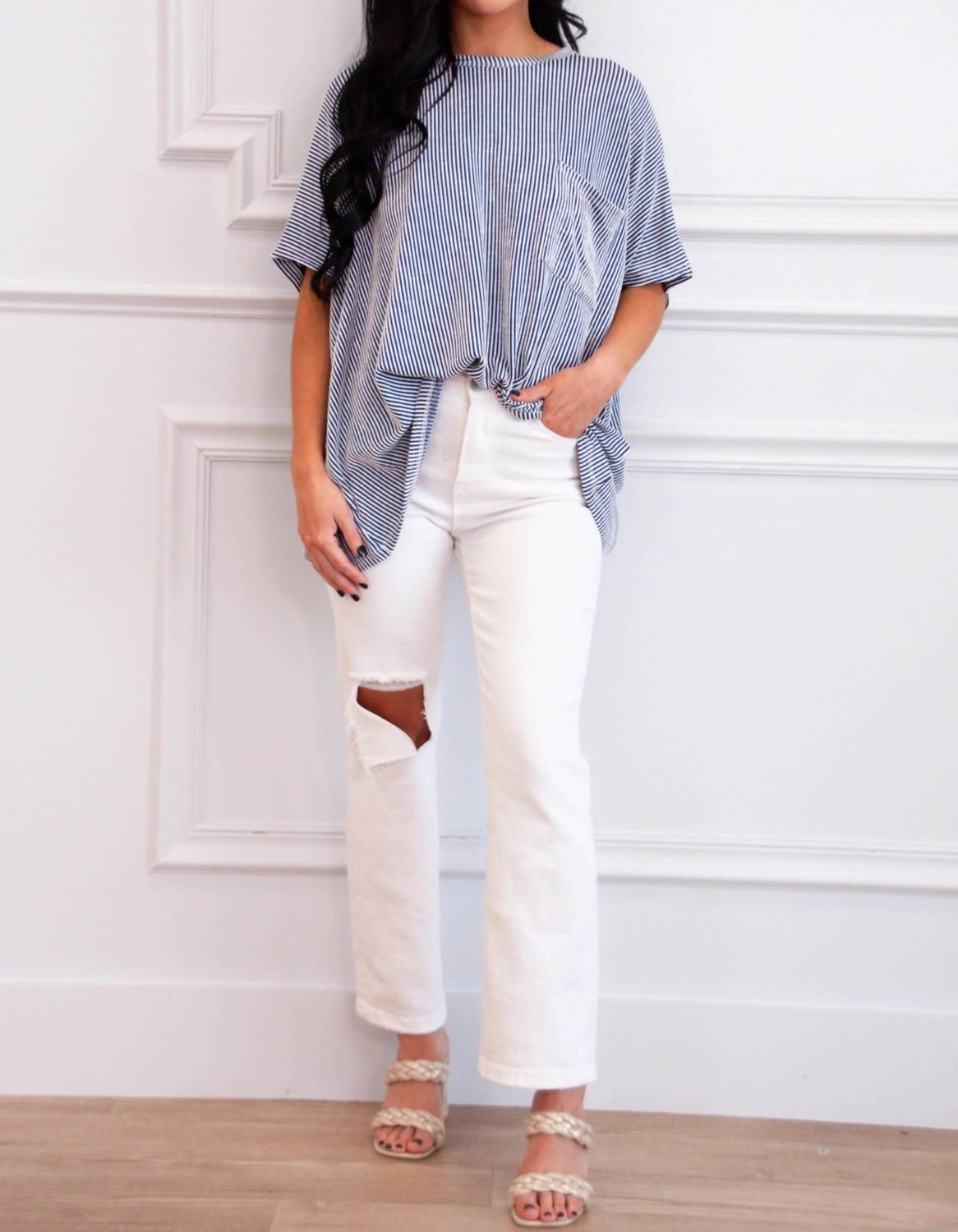 Zenana - Ellison Corded Rib Oversized Pocket Top