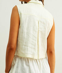 Miou Muse - Women's Linen Cargo Vest