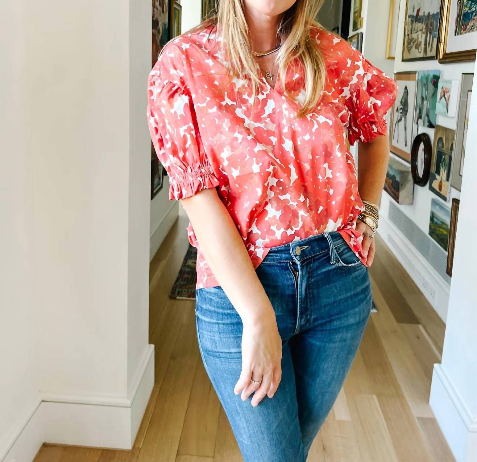 Brooke Wright - Pleated Abstract Print Kimono